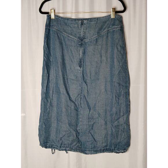 Standards & Practices Adjustable Hem Skirt Modern Women's Denim Tencel Large - Picture 2 of 9
